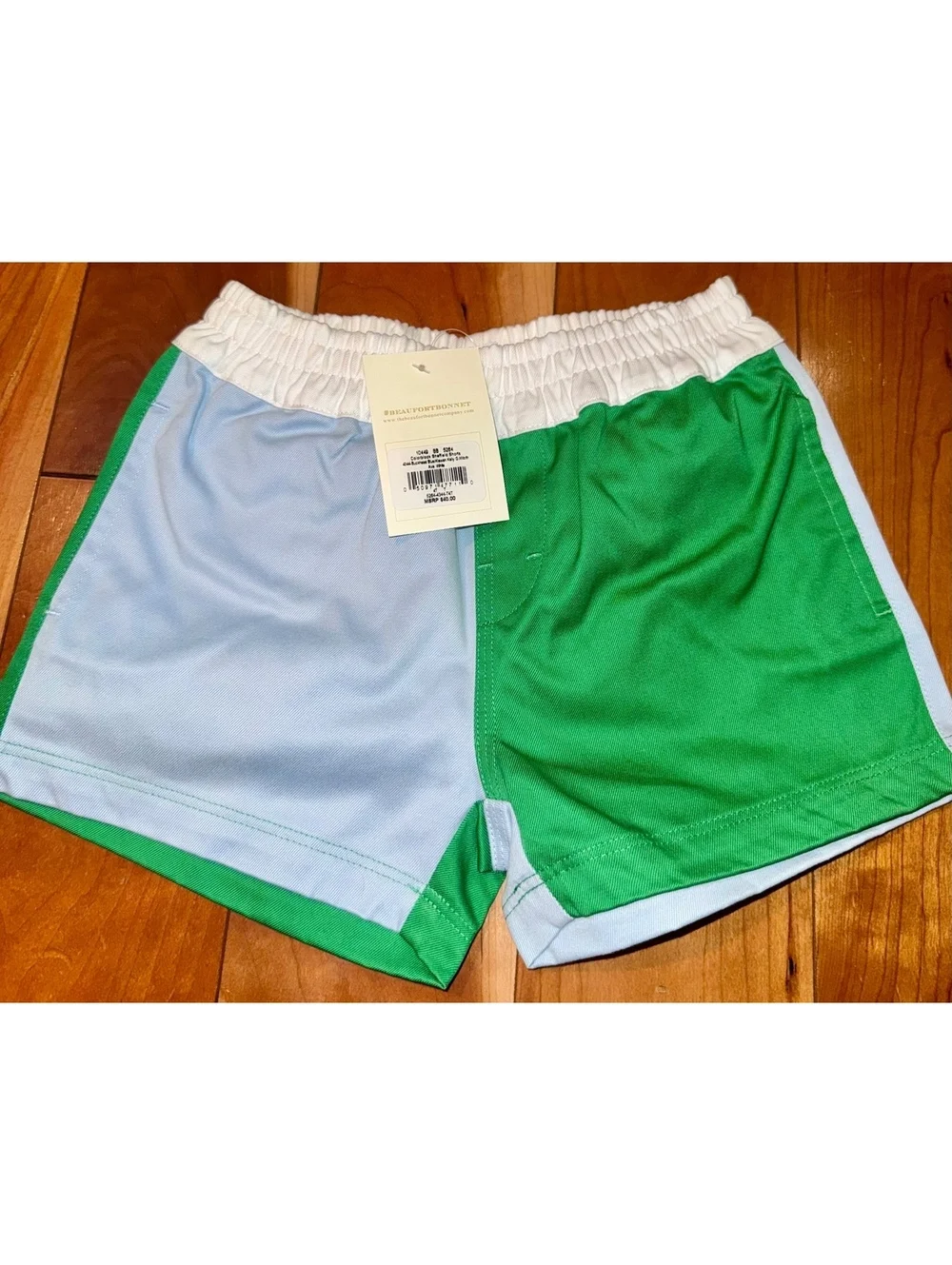 NWT The Beaufort Bonnet Company Colorblock Sheffield Shorts, Buckhead Blue/Green